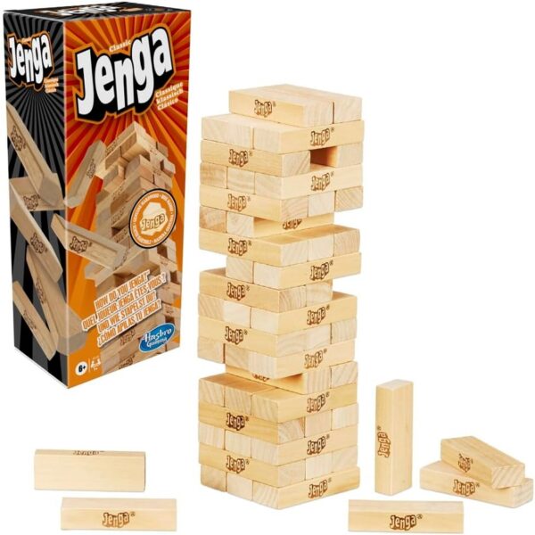 Hasbro Gaming Jenga Classic Game with Genuine Hardwood